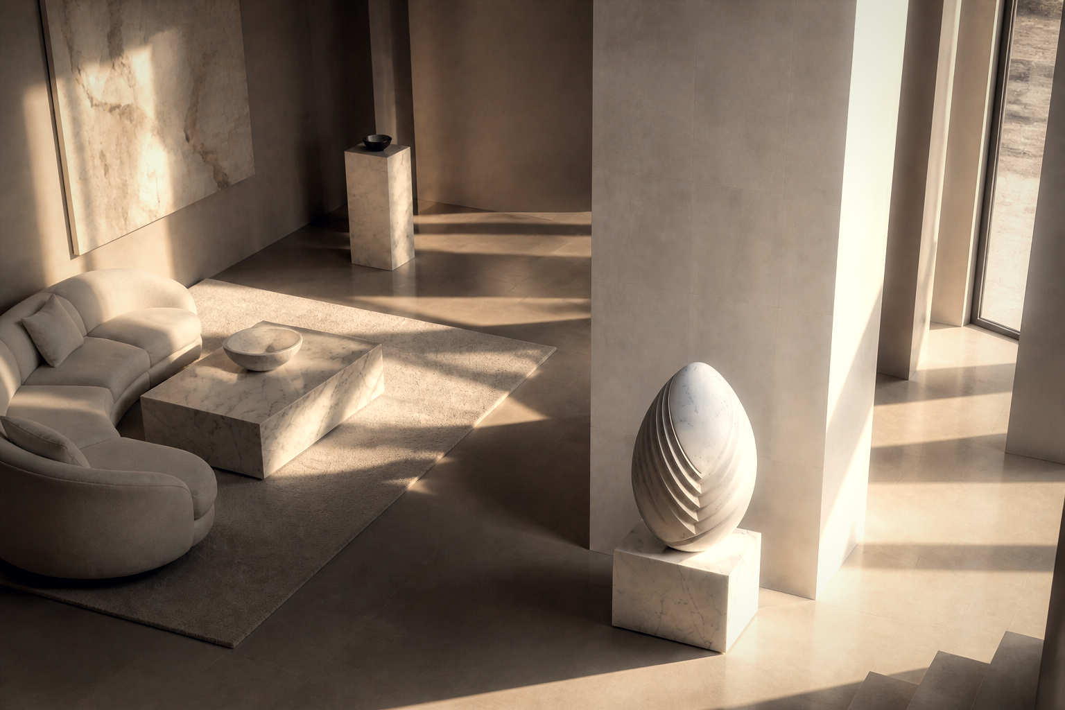 Nascera — Marble egg sculpture by 1-OPH