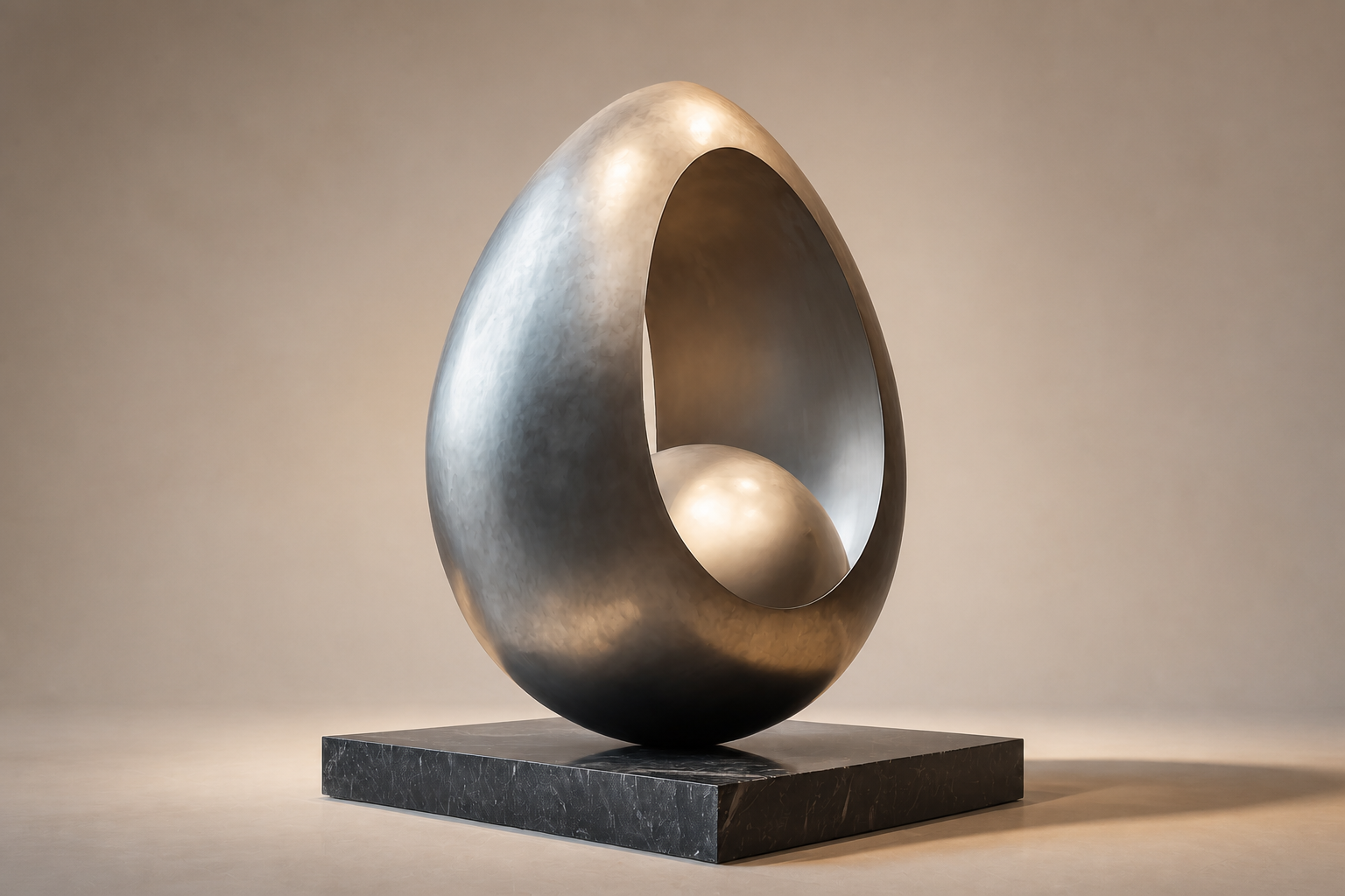 Genara — Bronze egg sculpture by 1-OPH