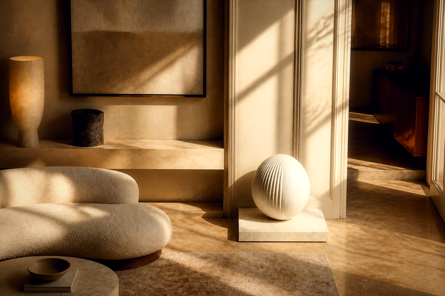Albora — Marble egg sculpture by 1-OPH