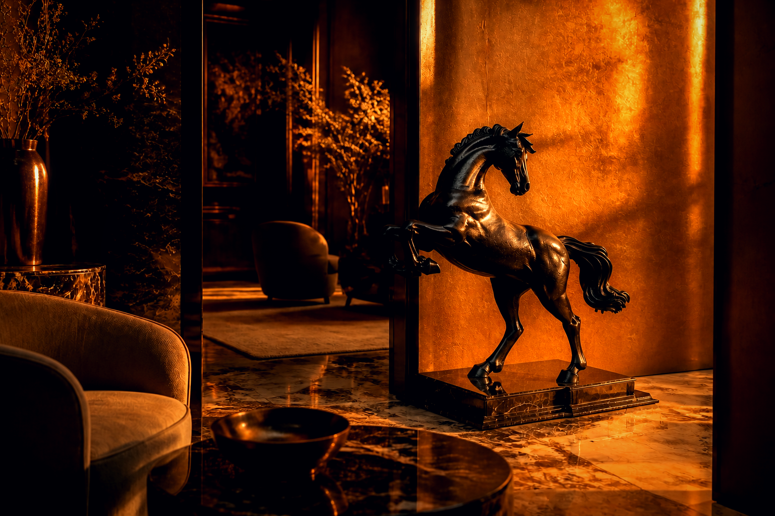 Mata — Bronze on marble sculpture by 1-OPH