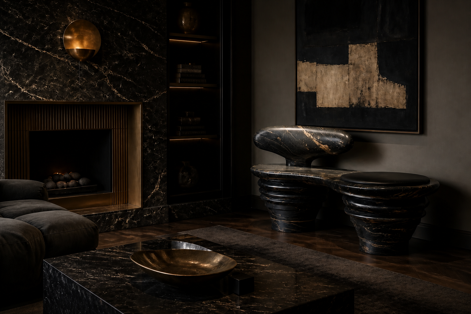 Sosta — stone sculptural bench by 1-OPH