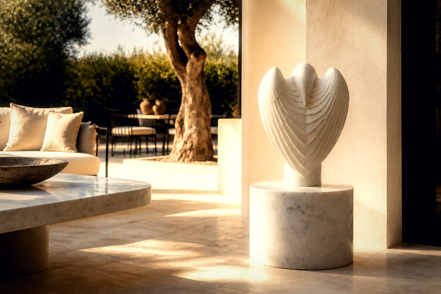 Serra — Limestone on marble sculpture by 1-OPH