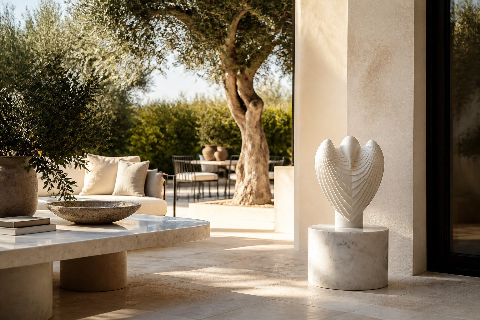 Serra — Limestone on marble sculpture by 1-OPH