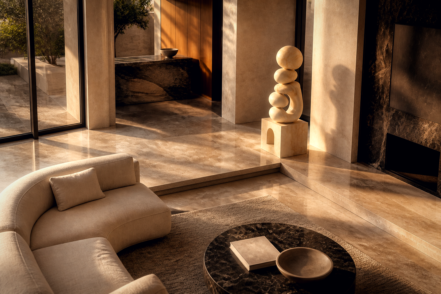 Flessa — white marble sculpture by 1-OPH