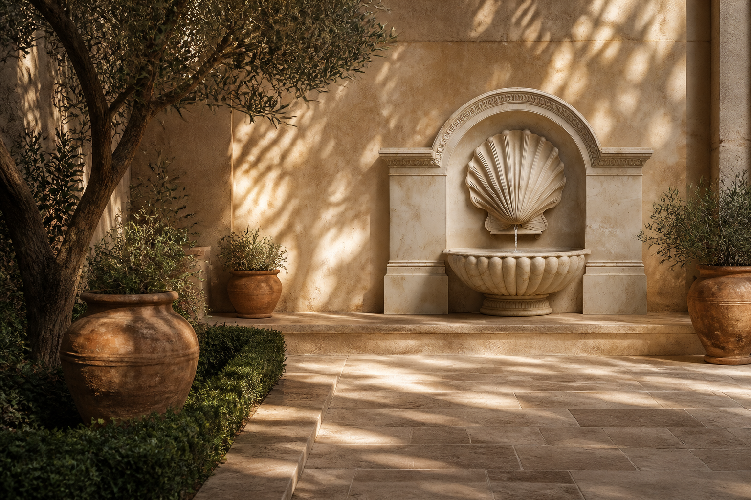 Shizuku — limestone wall fountain by 1-OPH
