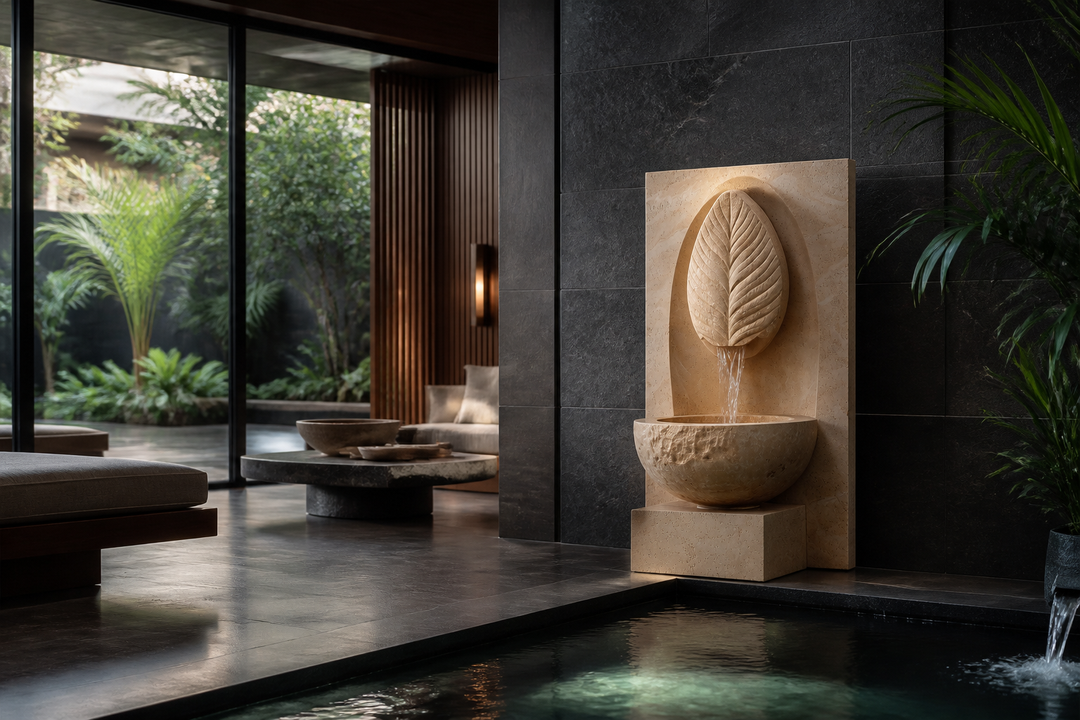 Alveo — travertine fountain by 1-OPH