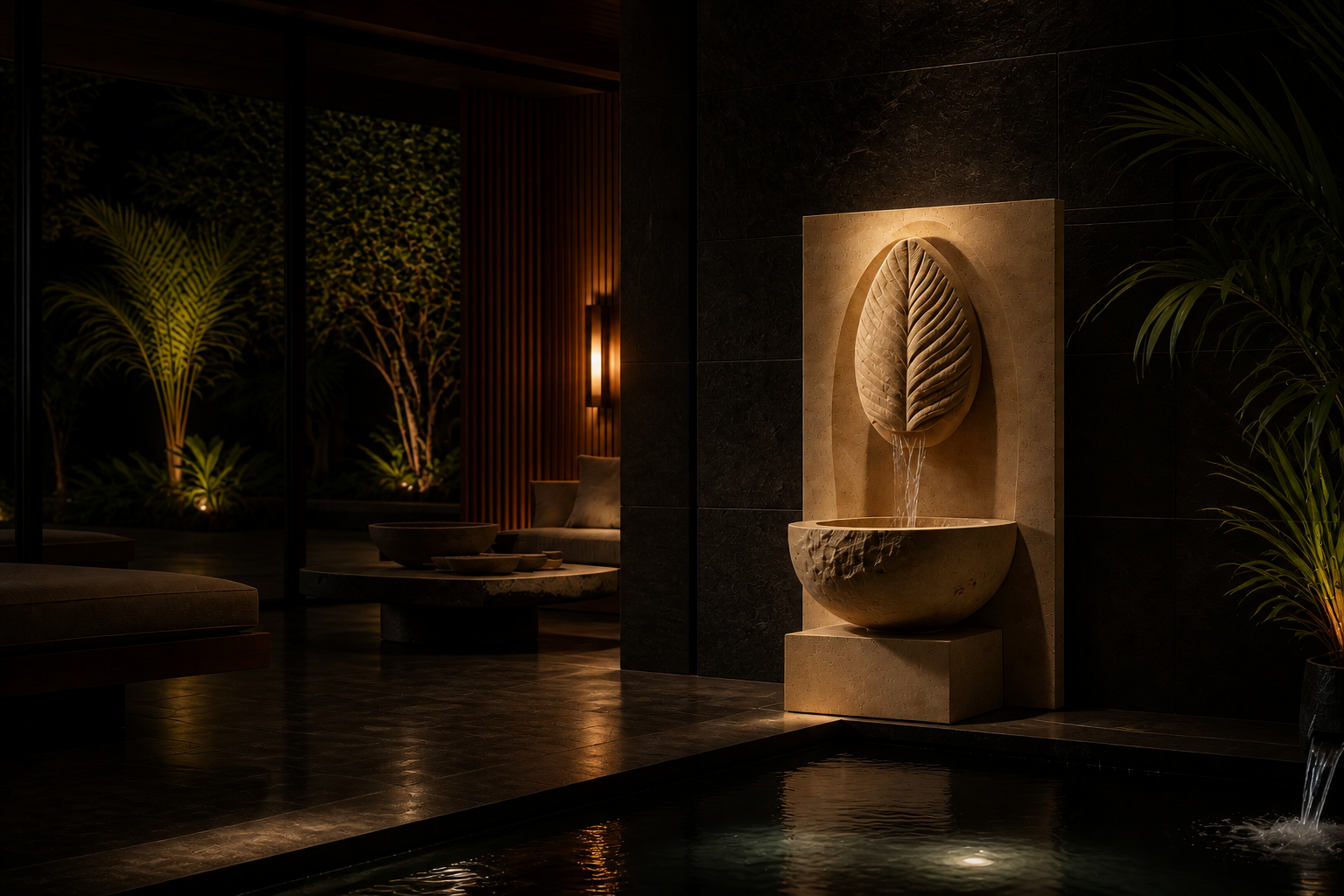 Alveo — travertine fountain by 1-OPH
