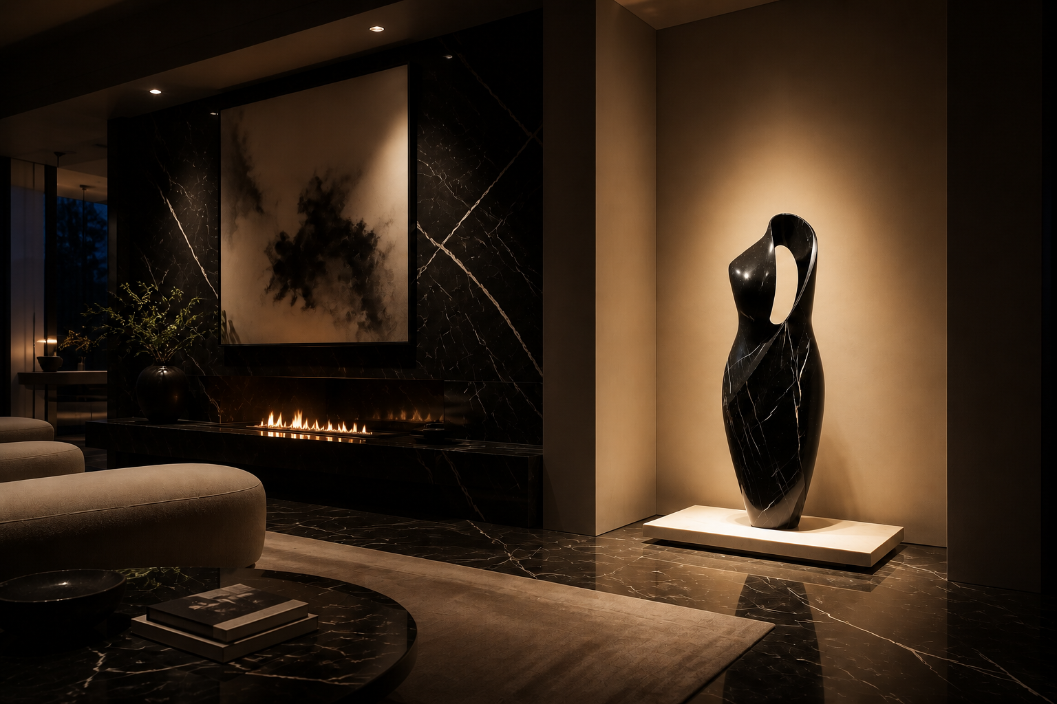 Gasa — black marble monolith by 1-OPH