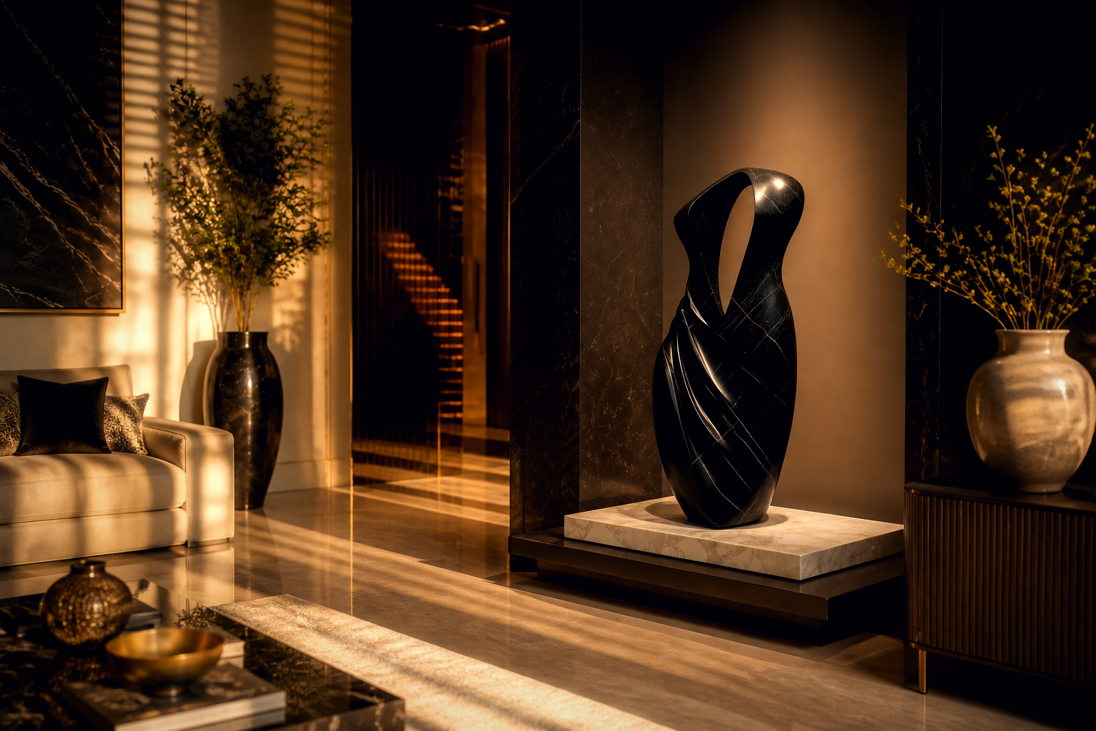 Mesa — black marble monolith by 1-OPH
