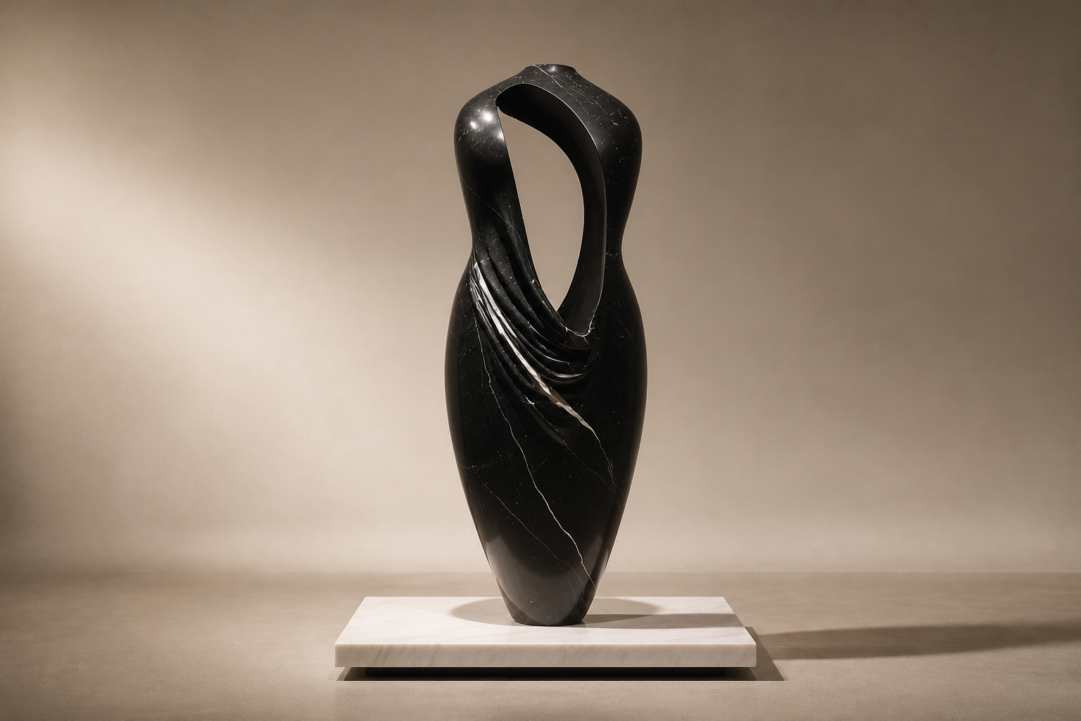Tsho — black marble monolith by 1-OPH