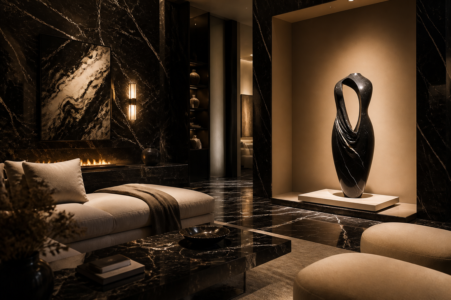 Tsho — black marble monolith by 1-OPH