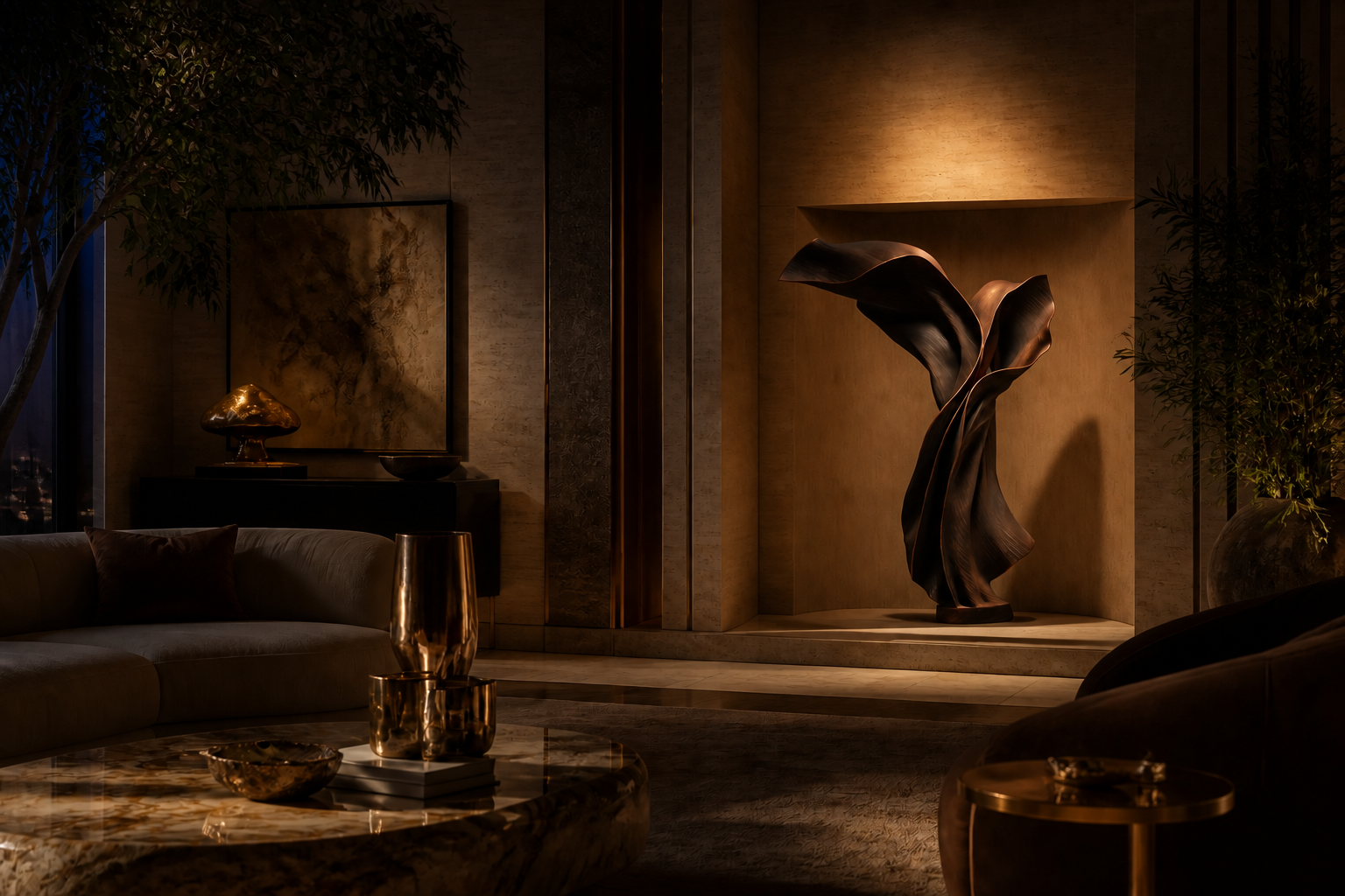 Inclina — bronze sculpture by 1-OPH