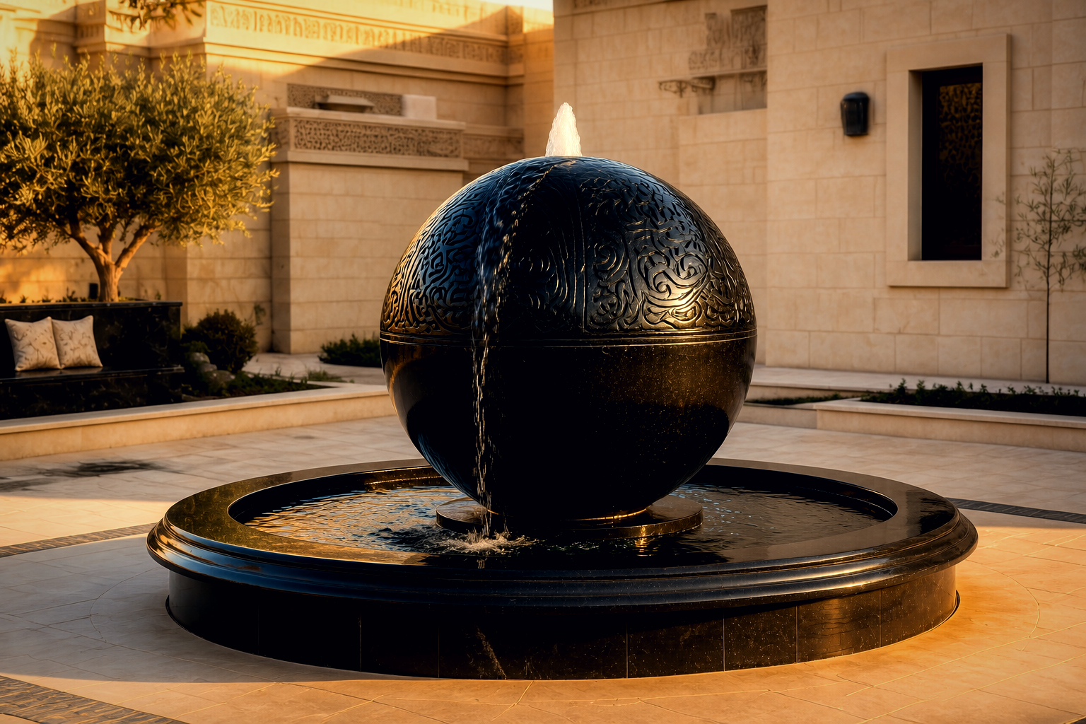 Zenith — stone sphere fountain by 1-OPH