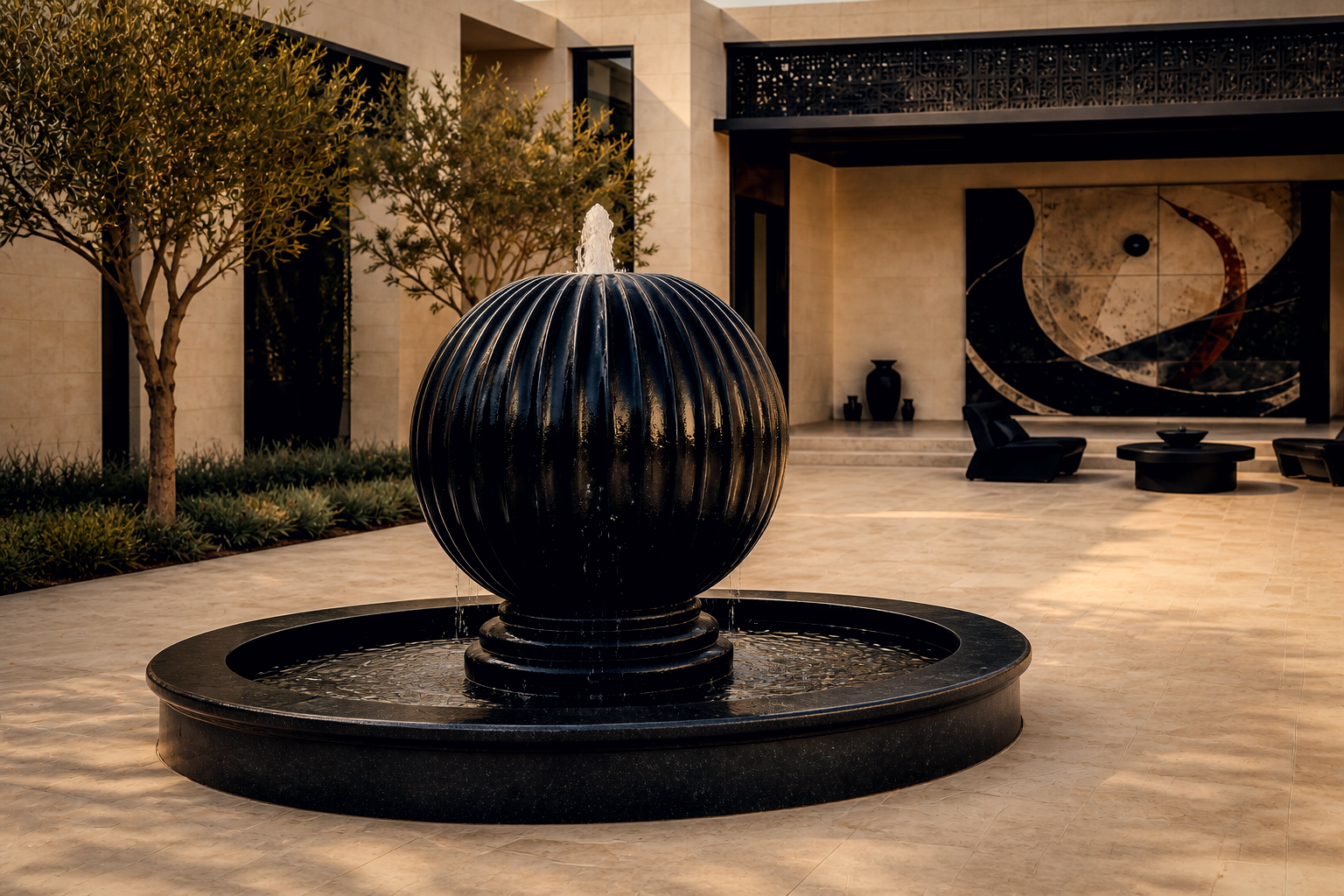 Nadir — stone sphere fountain by 1-OPH