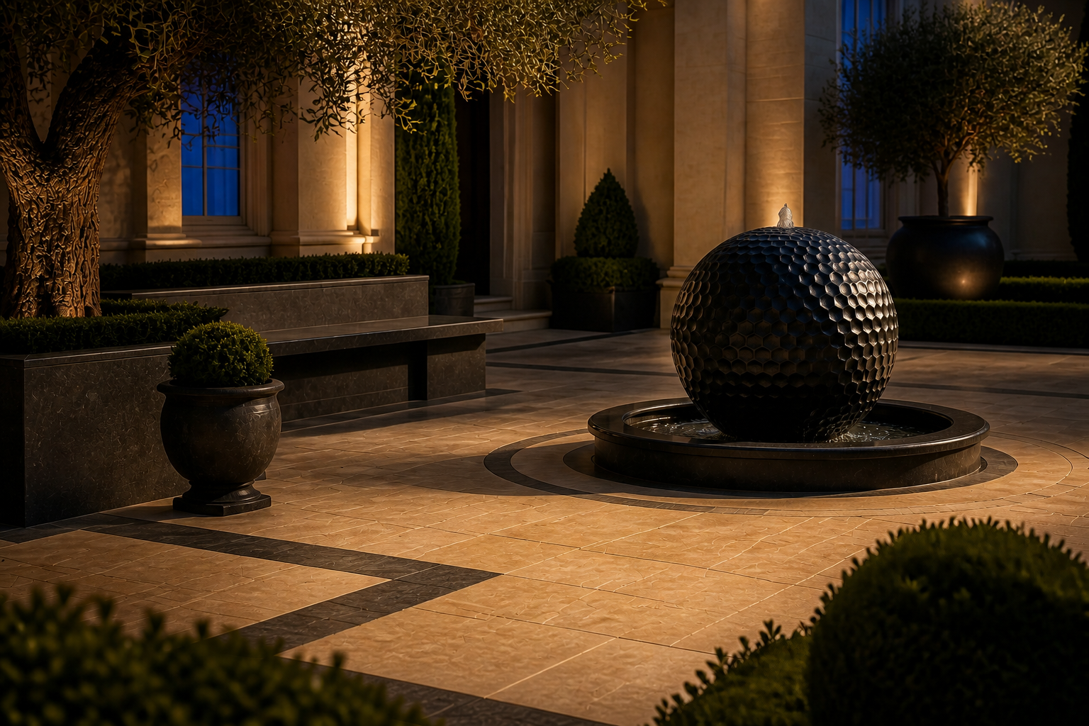 Rigel — stone sphere fountain by 1-OPH