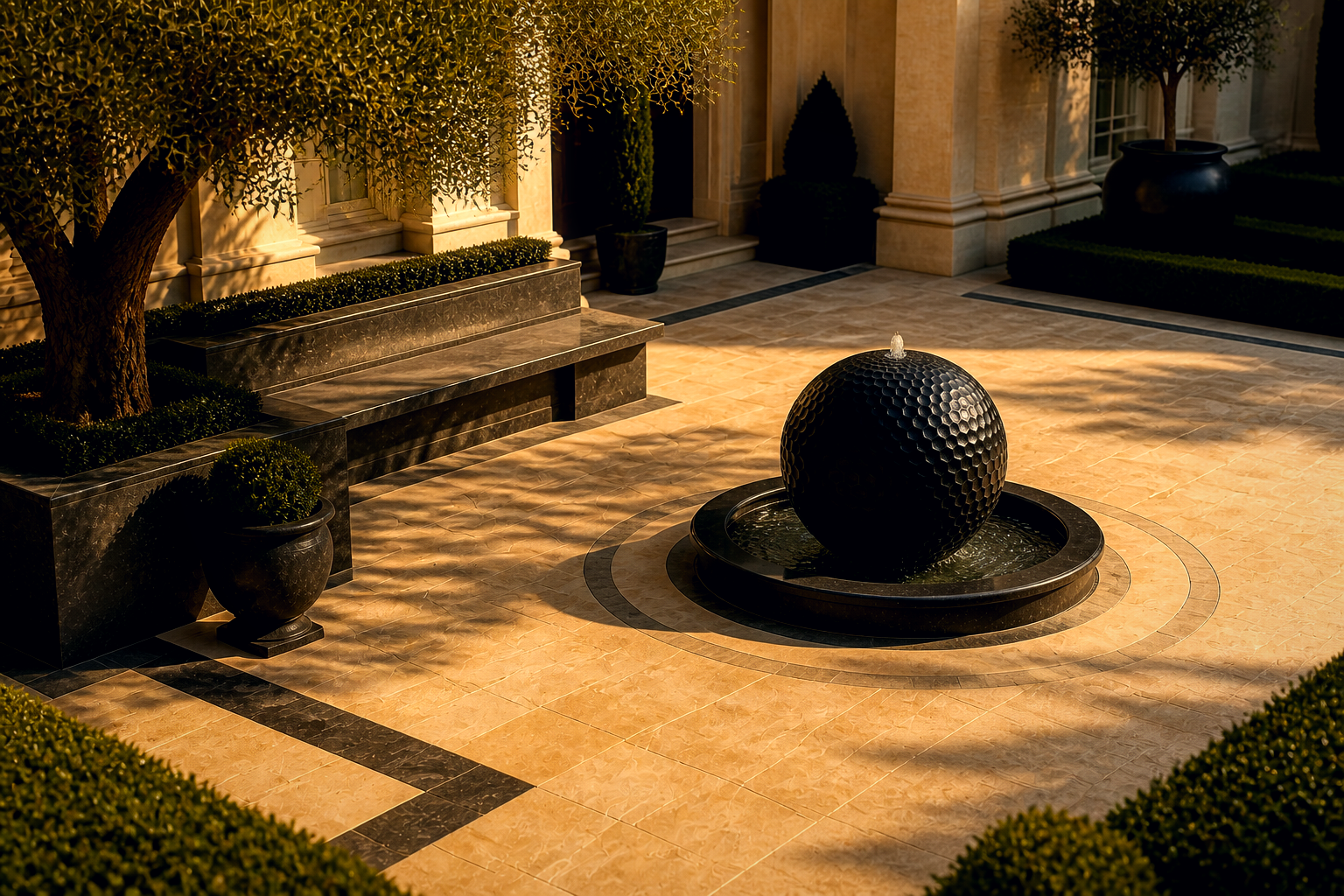 Rigel — stone sphere fountain by 1-OPH