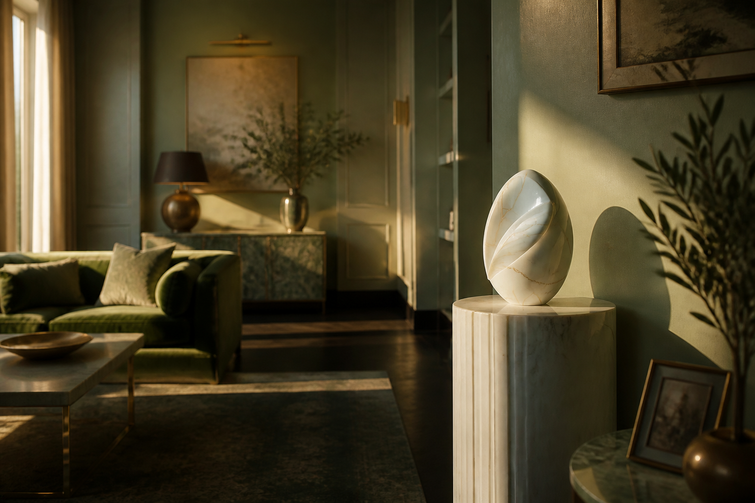 Primora — Marble egg sculpture by 1-OPH