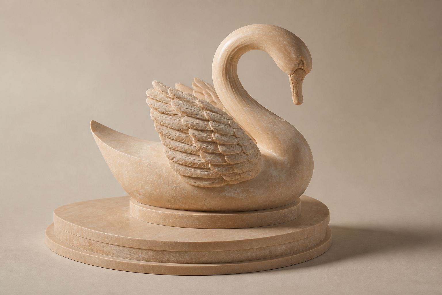 Boreal — Travertine sculpture by 1-OPH