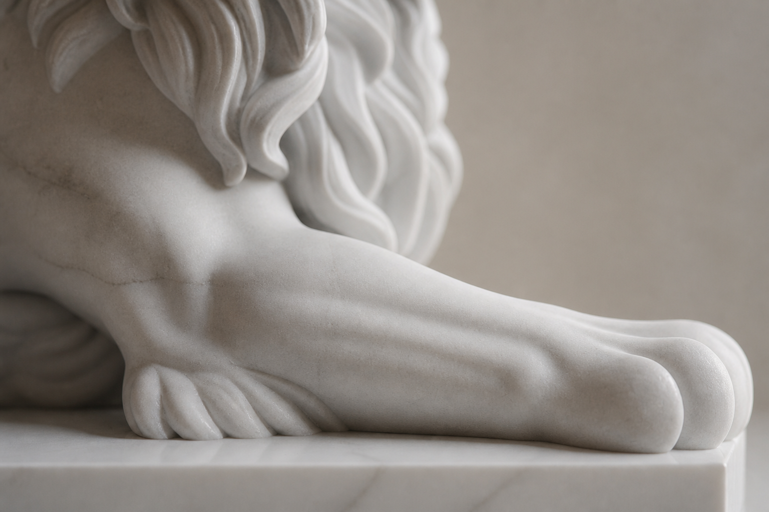 Pelagia — white marble sculpture by 1-OPH