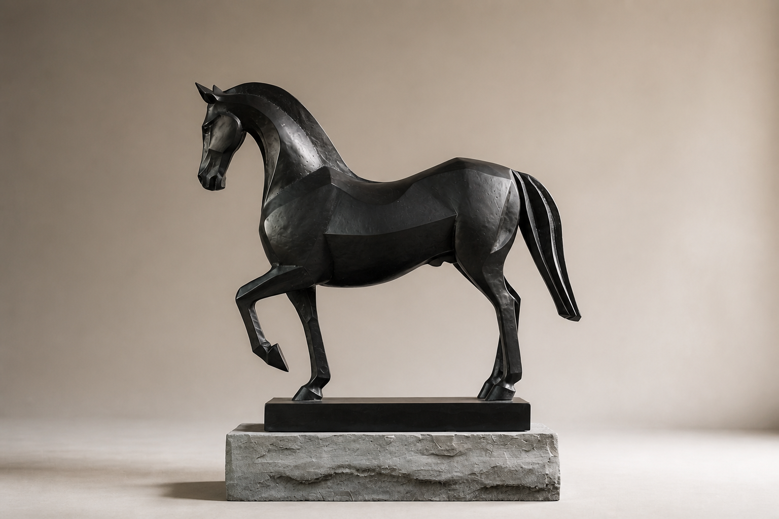 Radica — Bronze on stone sculpture by 1-OPH