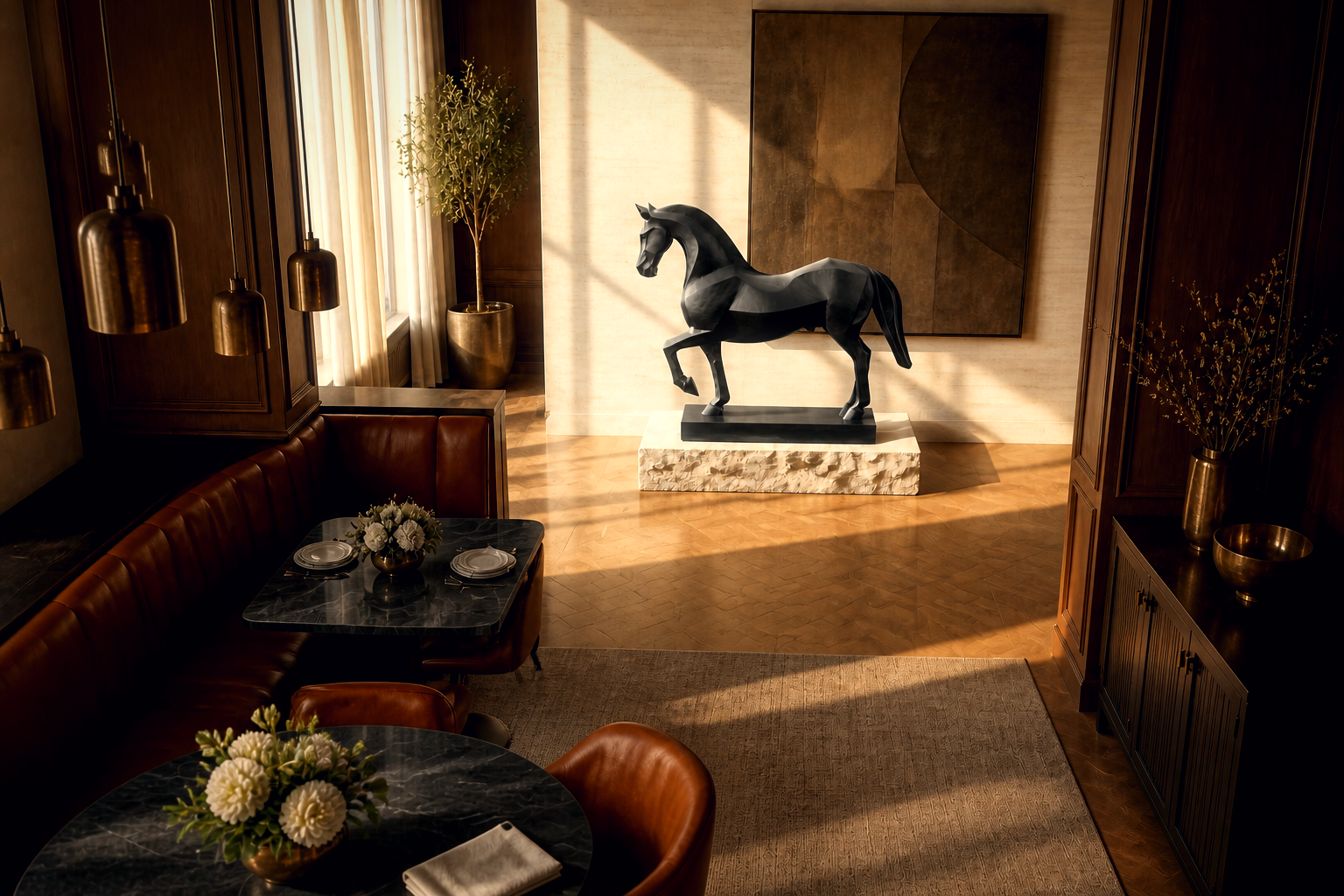 Verdor — Bronze on stone and marble sculpture by 1-OPH