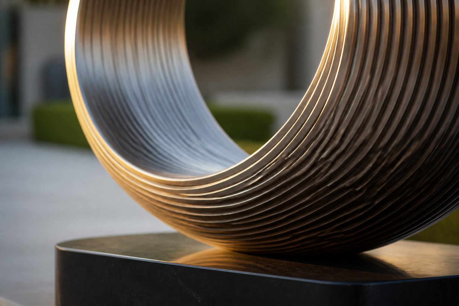 Espiga — Bronze on Nero Marquina marble sculpture by 1-OPH