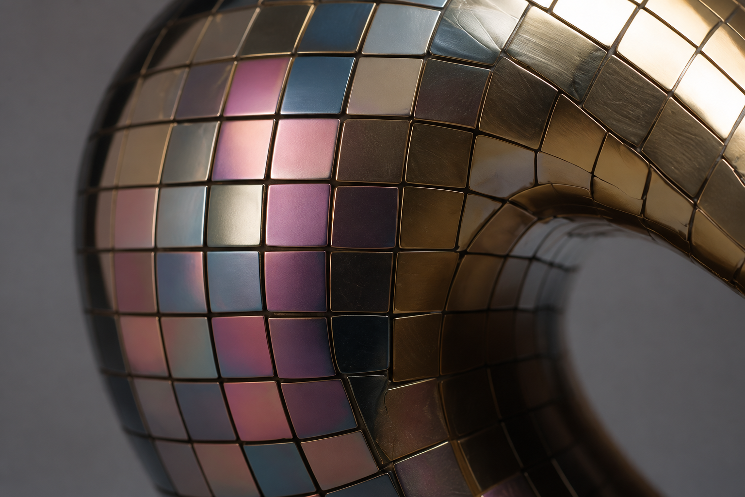 Sheliak — Brass and steel mosaic on Nero Marquina marble sculpture by 1-OPH