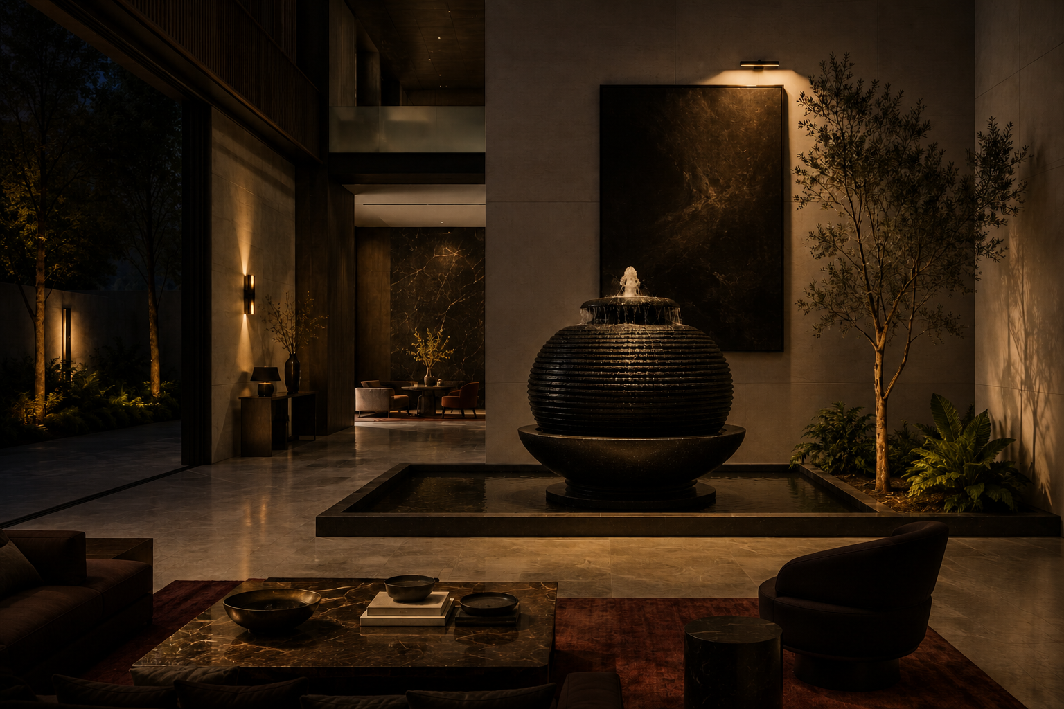 Alathfa — stone sphere fountain by 1-OPH
