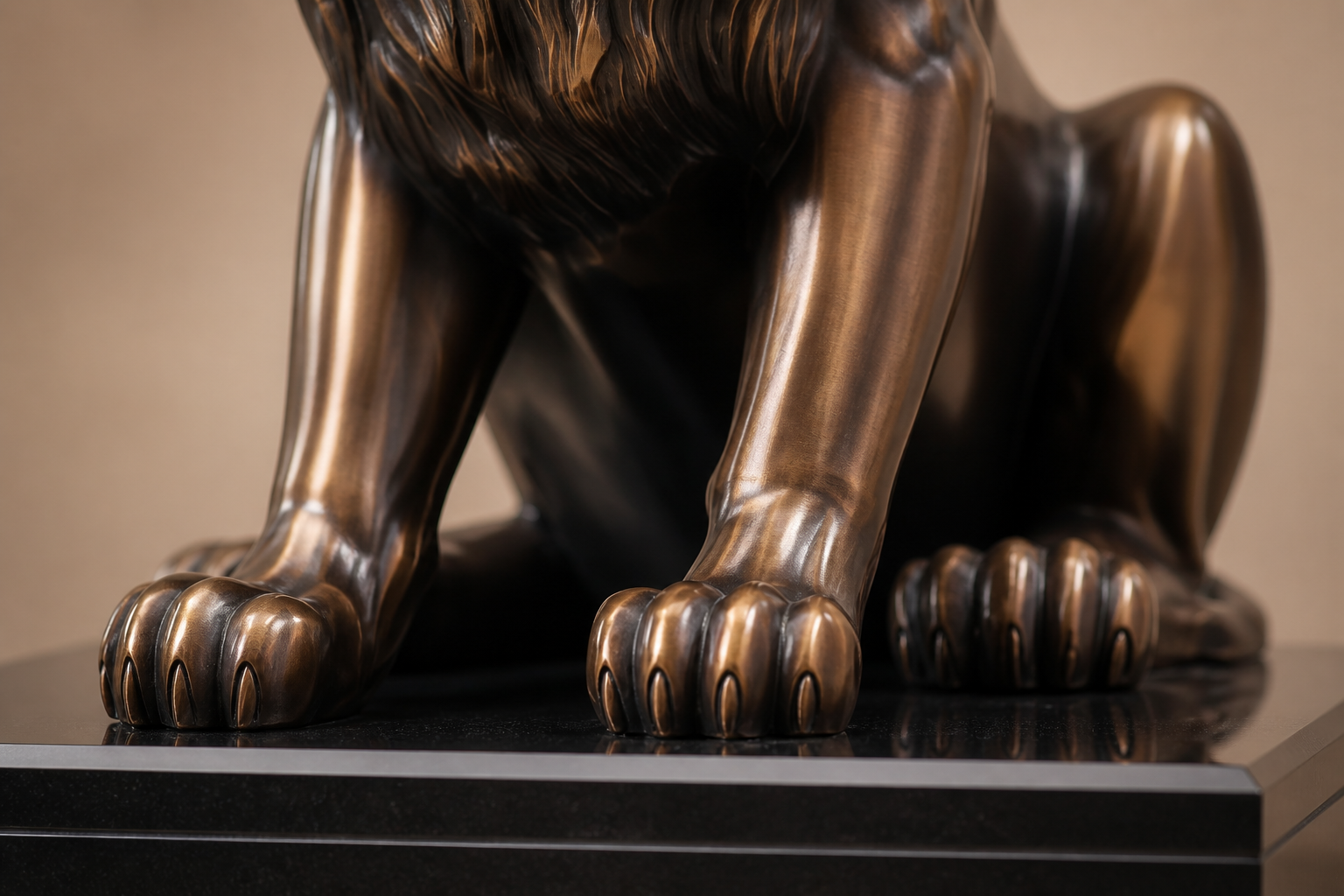 Carrizo — Bronze on black marble sculpture by 1-OPH