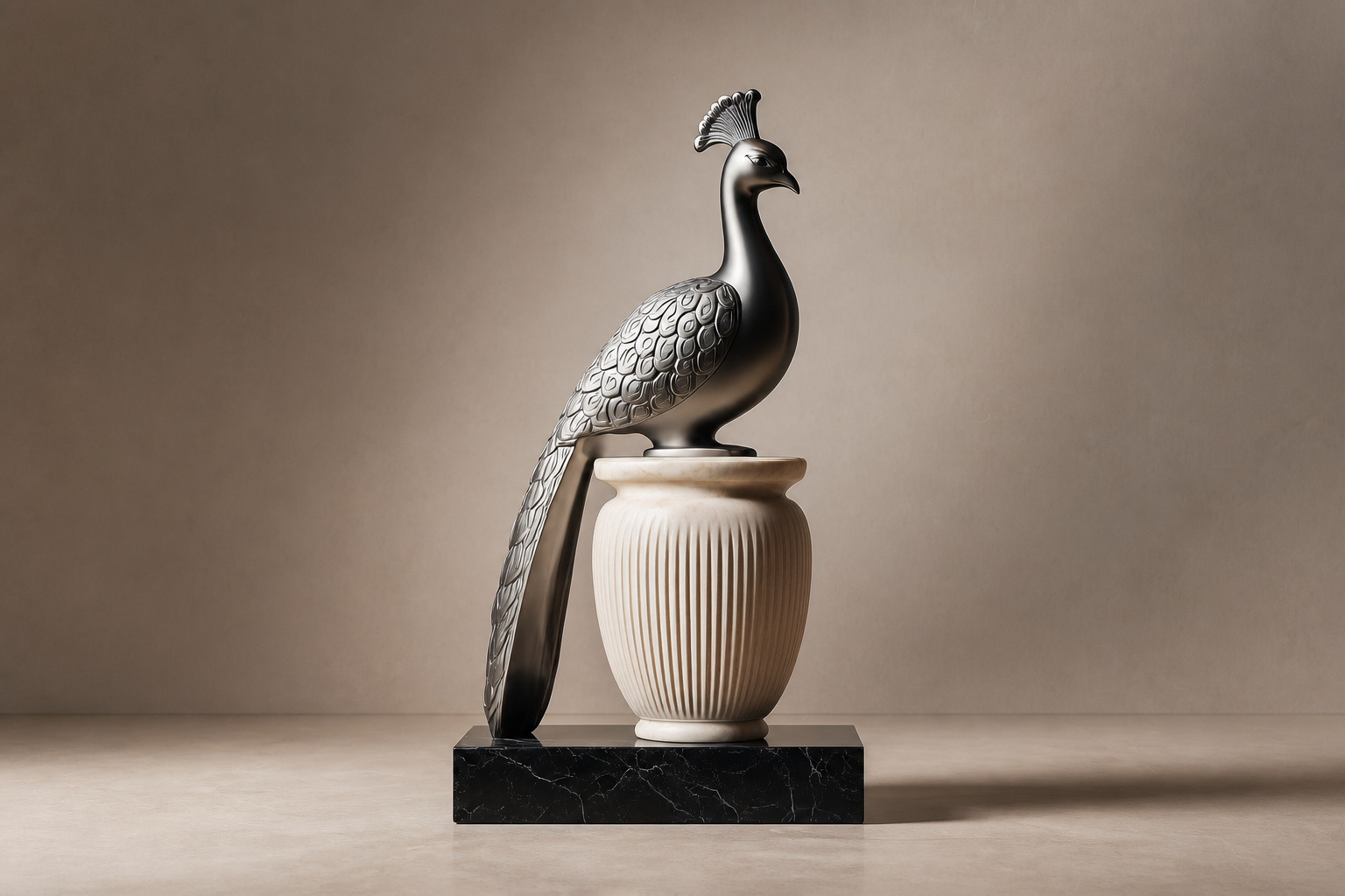 Enebro — Bronze and marble sculpture by 1-OPH
