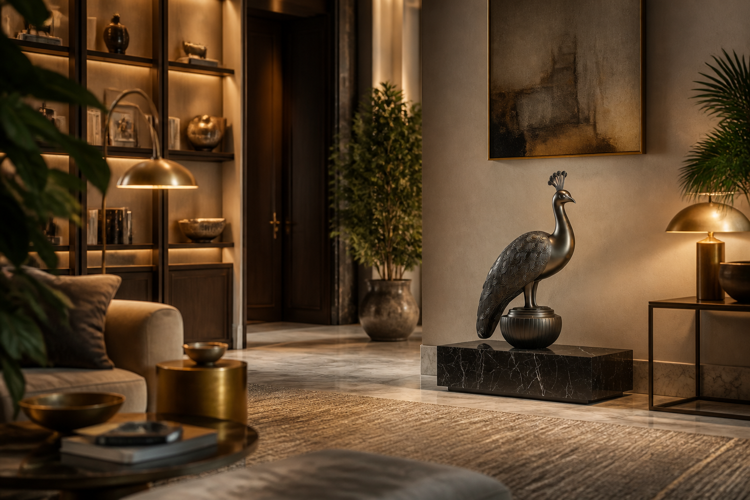 Jara — Bronze on Nero Marquina marble sculpture by 1-OPH