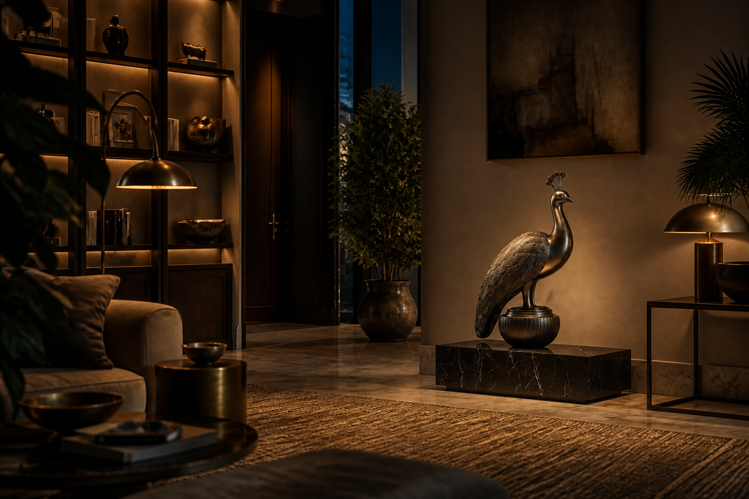 Jara — Bronze on Nero Marquina marble sculpture by 1-OPH