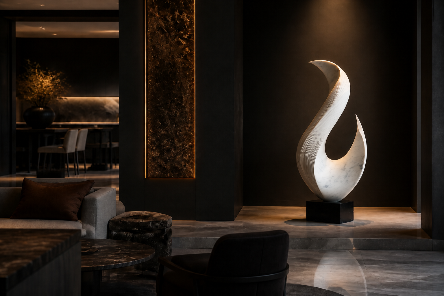 Alcornal — Marble sculpture by 1-OPH