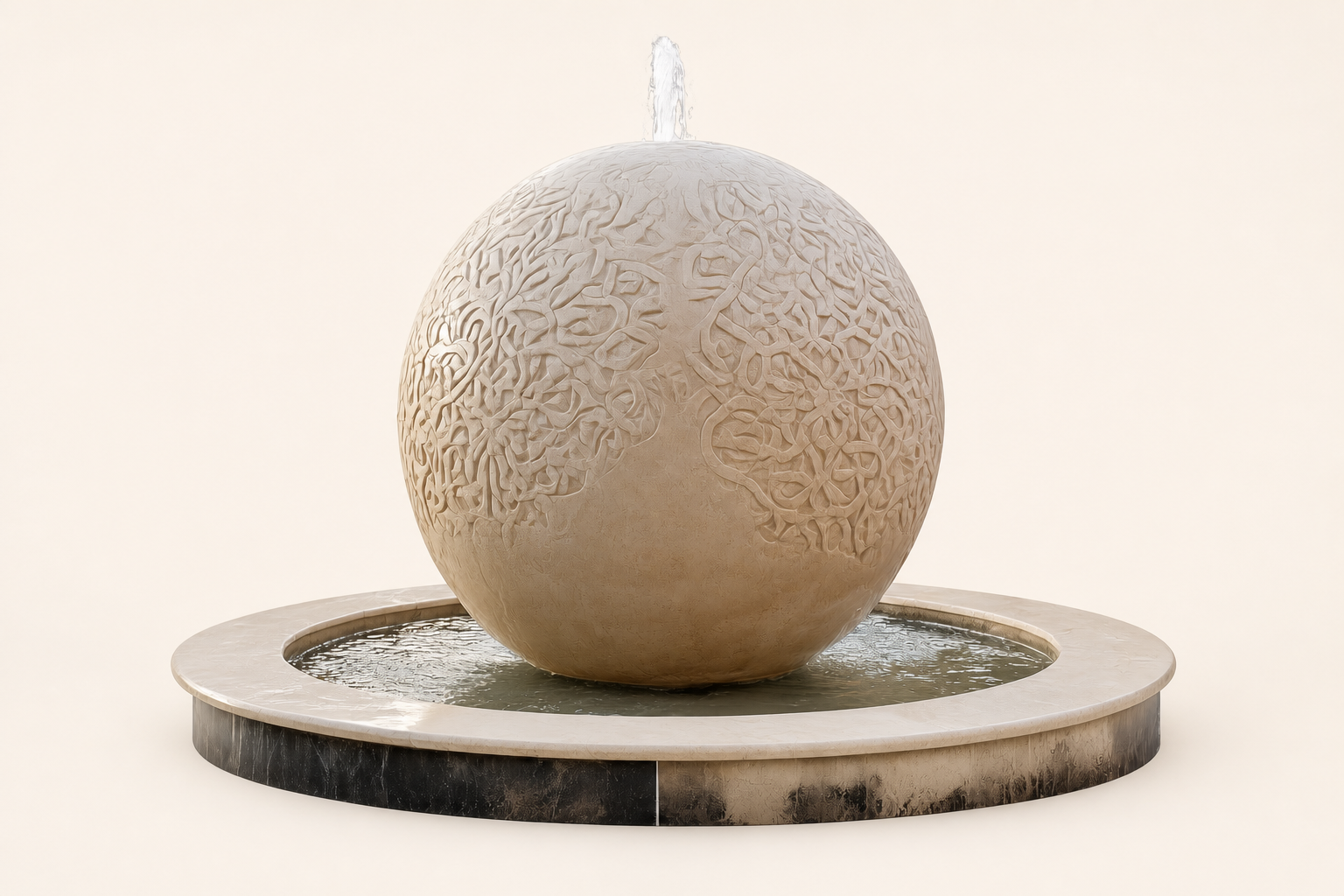 Orbit — granite sphere fountain by 1-OPH
