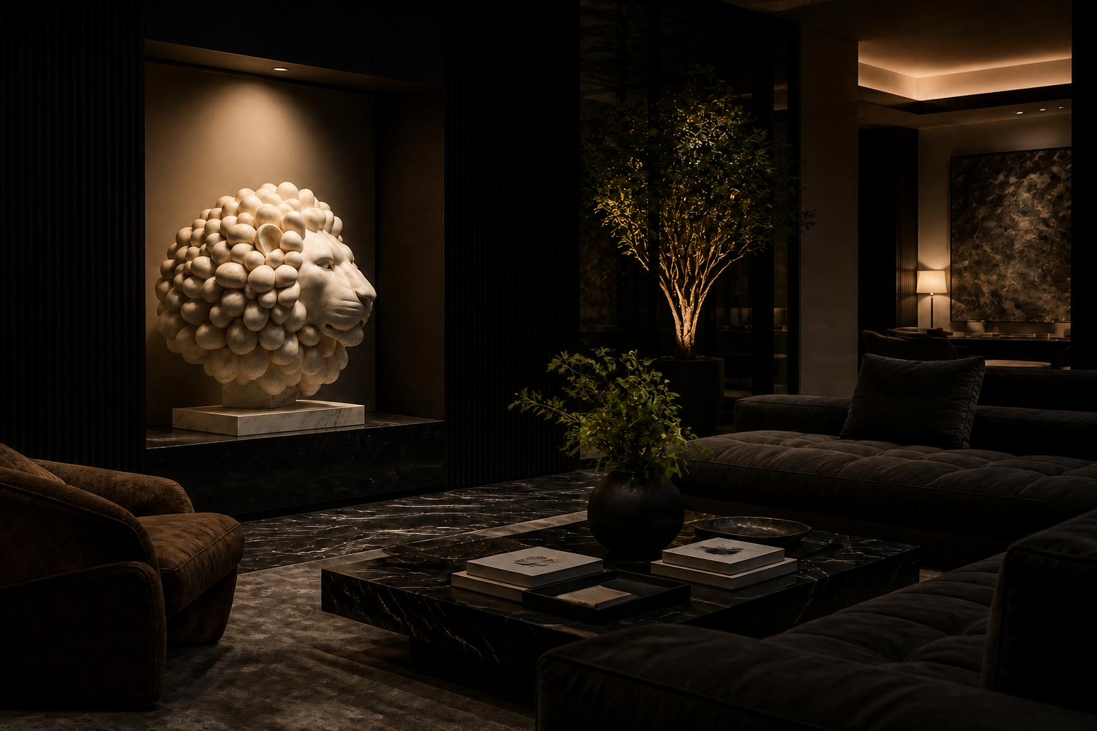 Encinar — Marble sculpture by 1-OPH