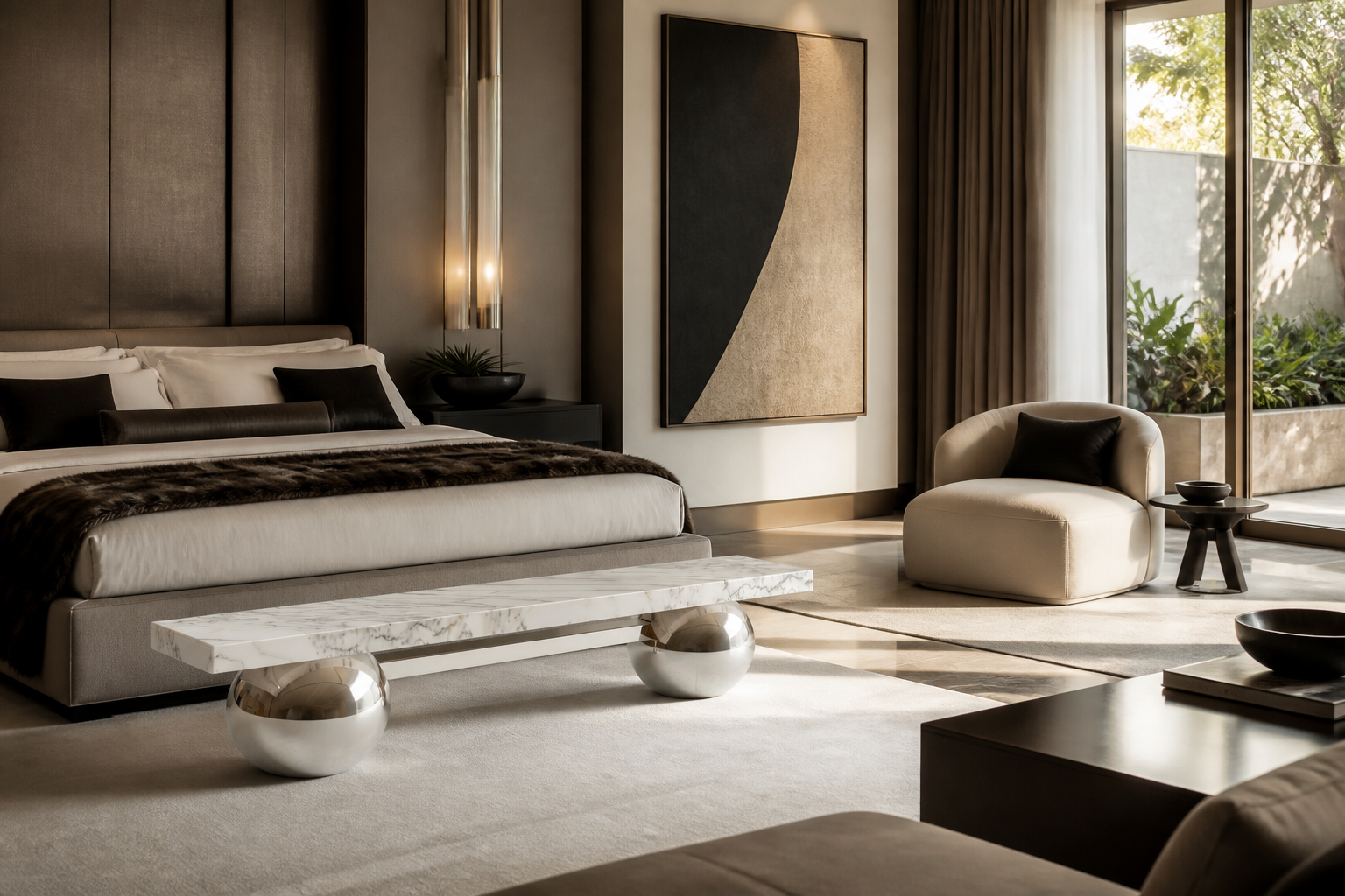 Grove — marble sculptural bench by 1-OPH