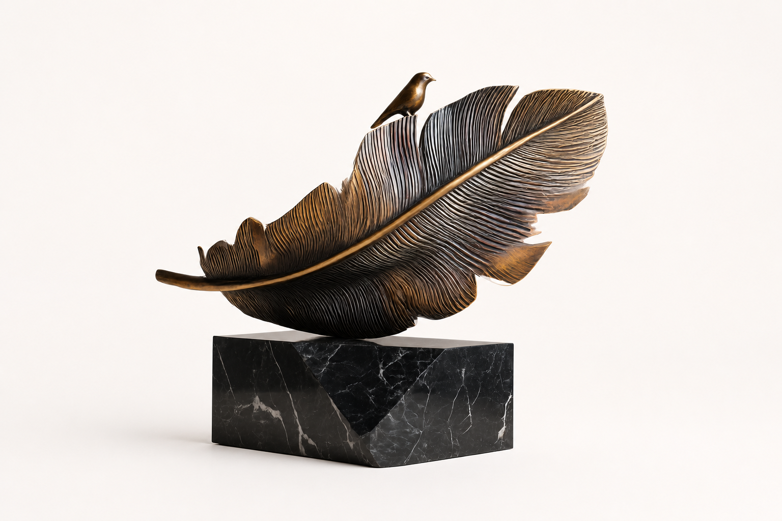 Brezal — Bronze on Nero Marquina marble sculpture by 1-OPH