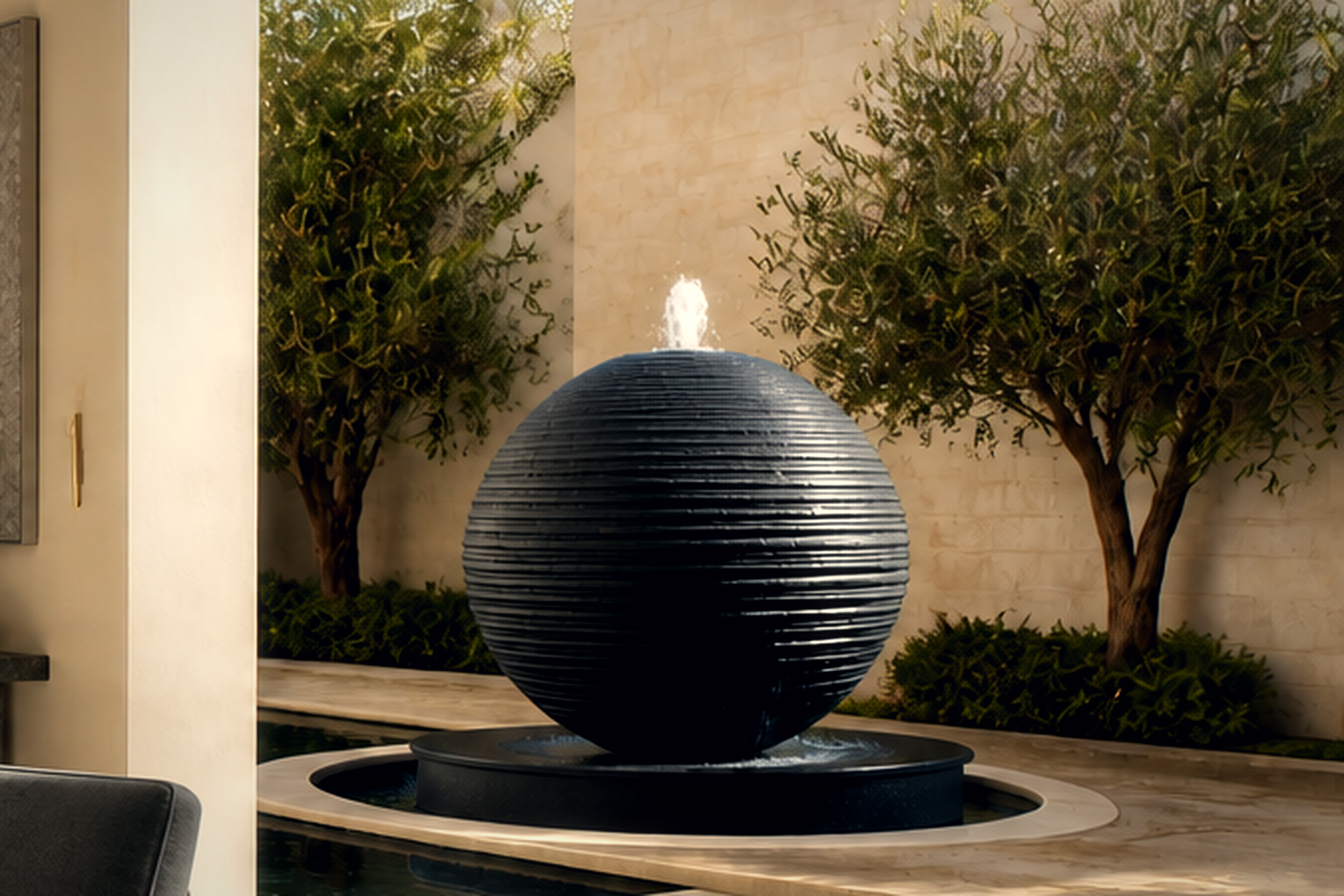 Tsuki — stone sphere fountain by 1-OPH
