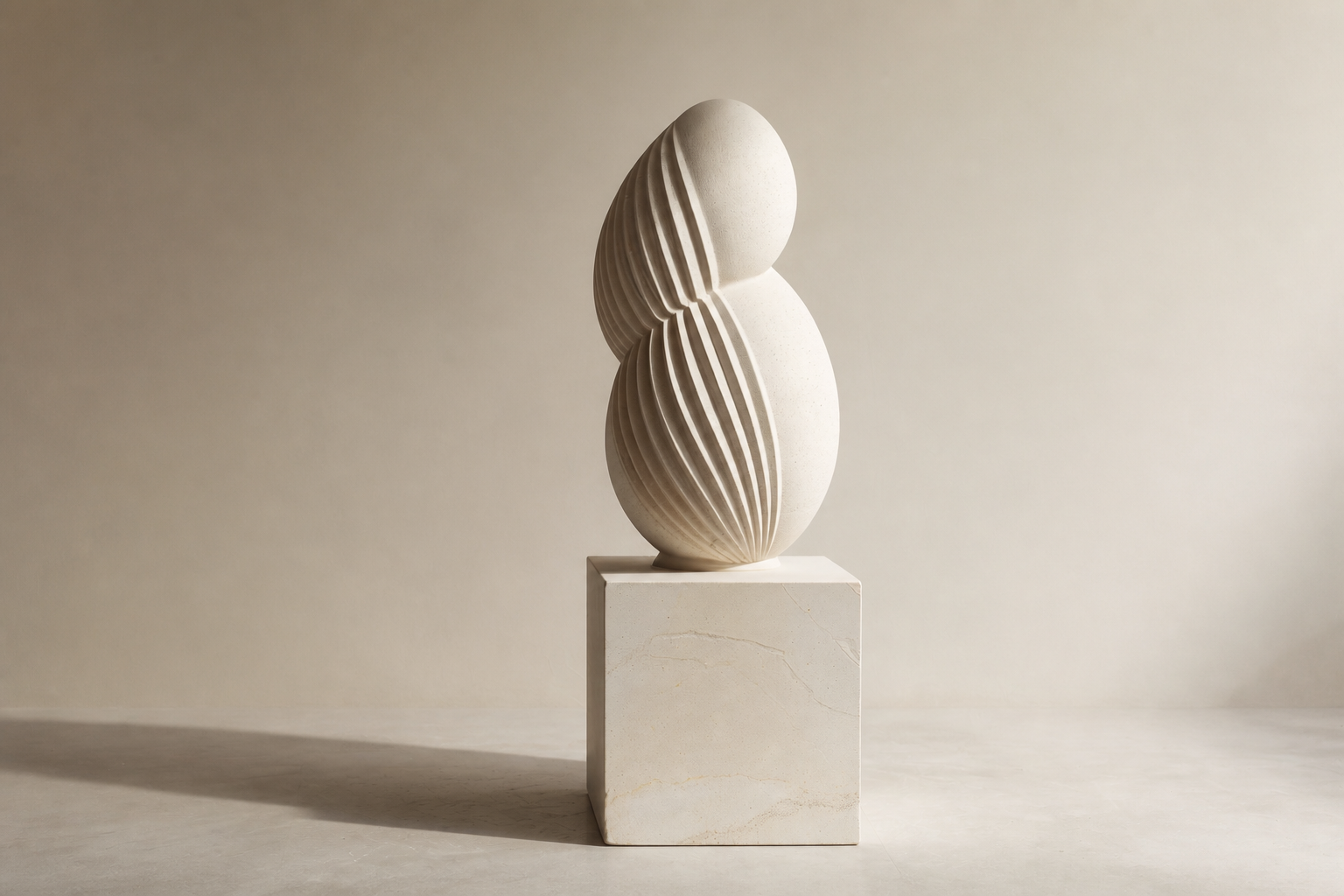 Taiga — Limestone sculpture by 1-OPH