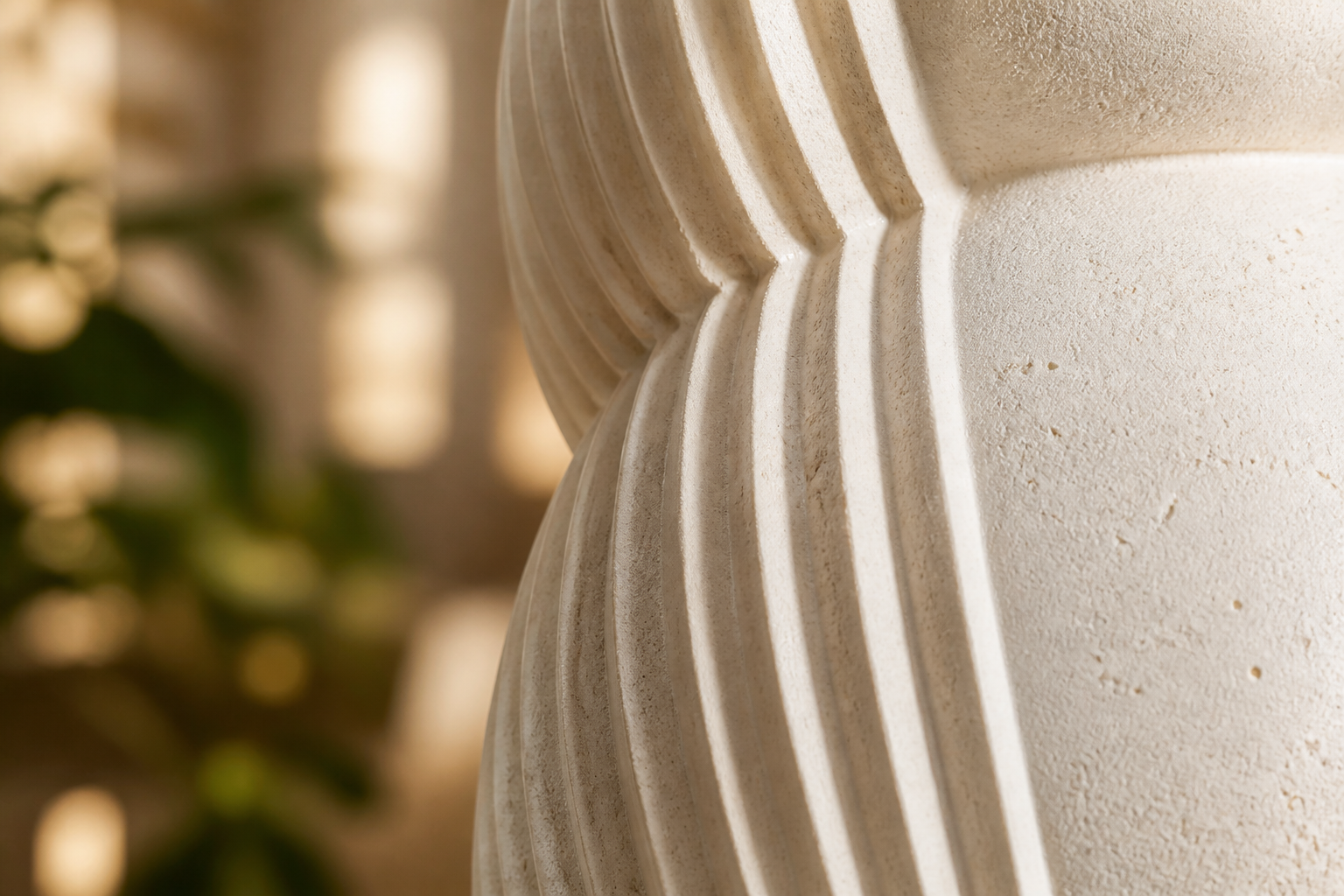 Taiga — Limestone sculpture by 1-OPH