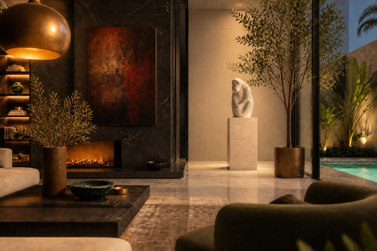 Savana — Marble sculpture by 1-OPH