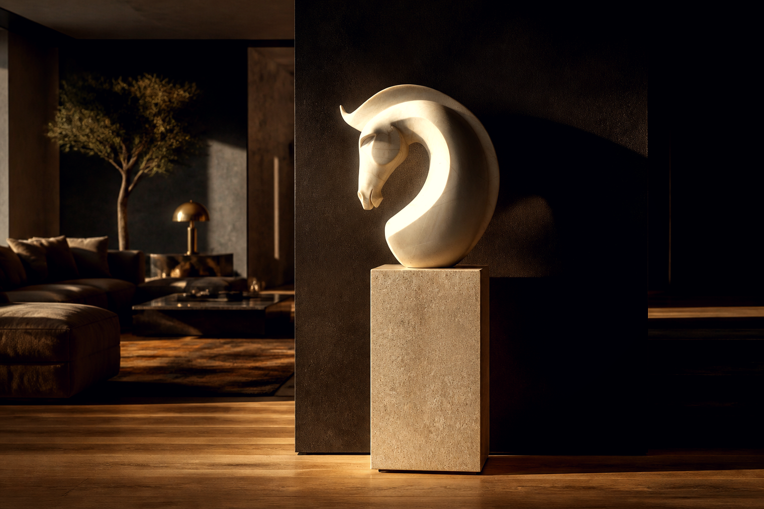 Sabana — Limestone sculpture by 1-OPH