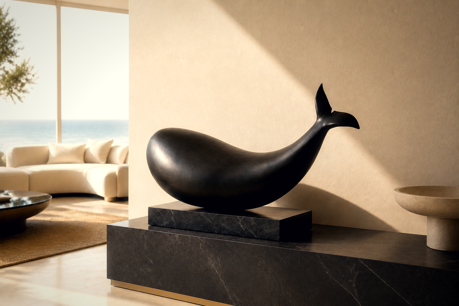 Ribazo — Bronze on black marble sculpture by 1-OPH
