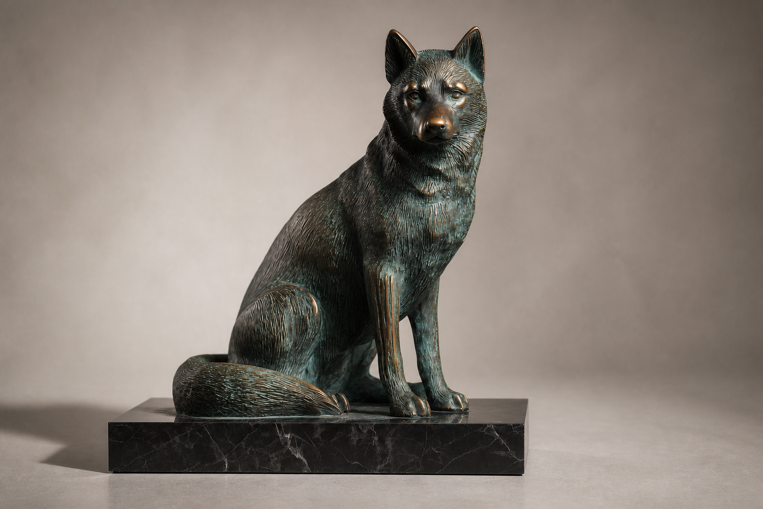 Yungas — Bronze on black marble sculpture by 1-OPH