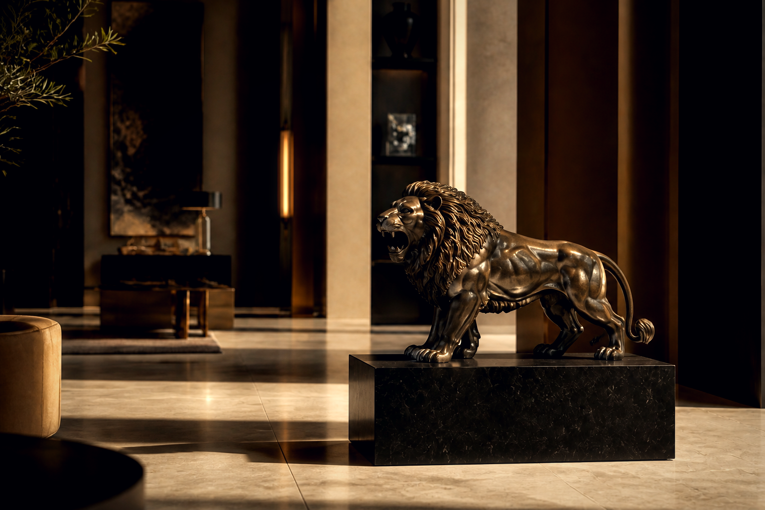 Puna — Bronze on Nero Marquina marble sculpture by 1-OPH