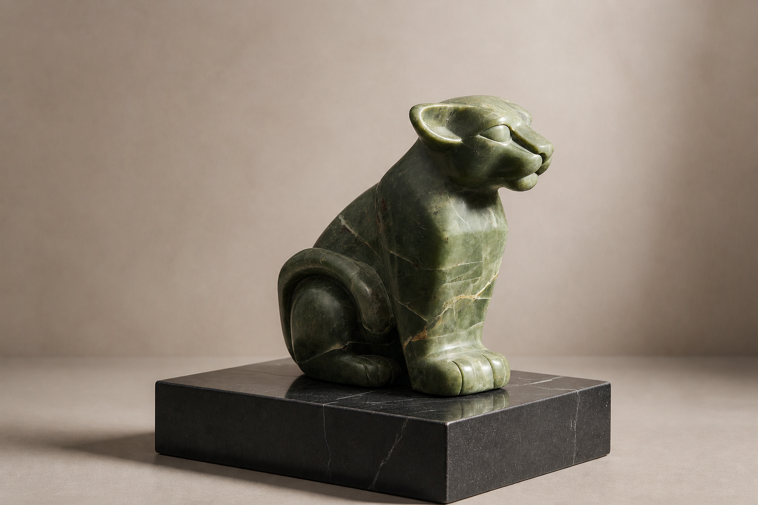 Paramo — Green marble on black marble sculpture by 1-OPH