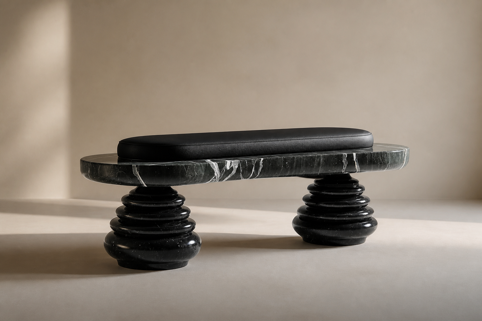 Quies — stone sculptural bench by 1-OPH