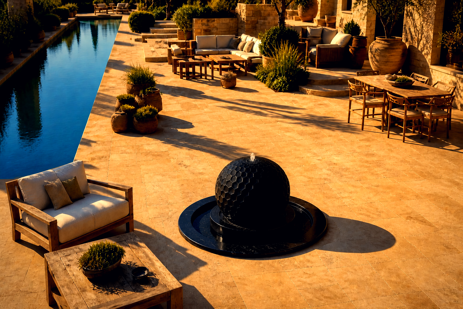 Mira — stone sphere fountain by 1-OPH