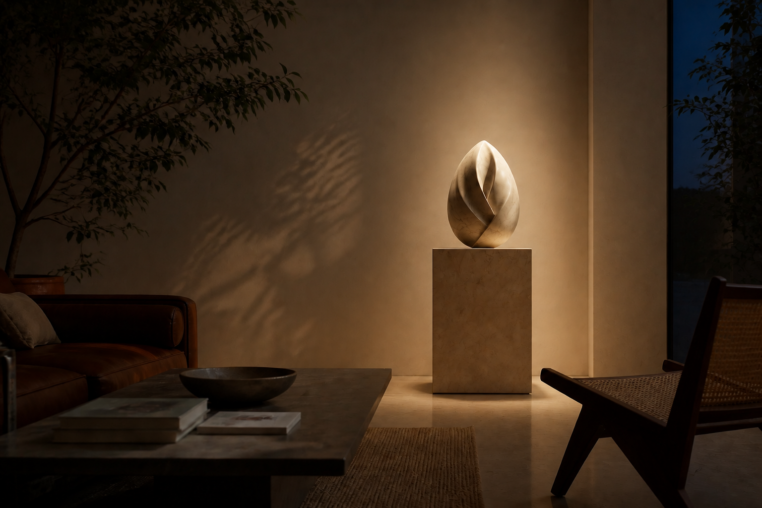 Calvara — Marble egg sculpture by 1-OPH