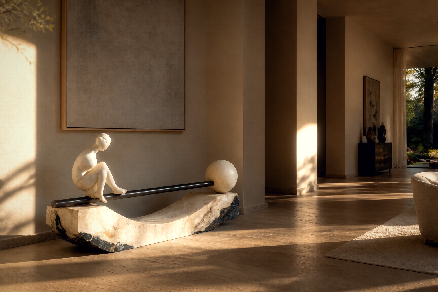 Contra — stone sculpture by 1-OPH